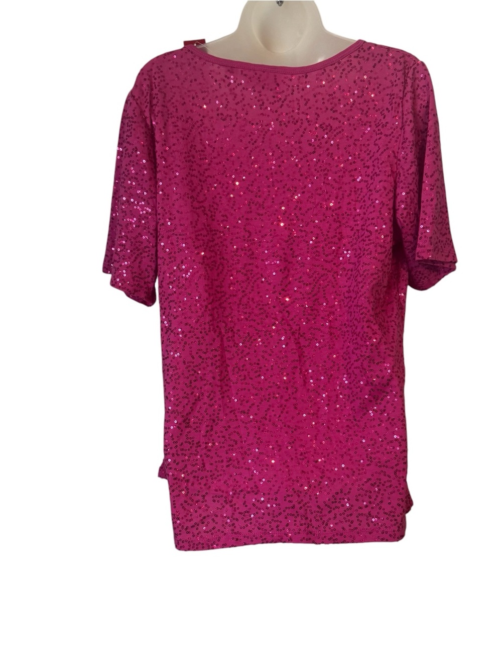 NWT GORGEOUS Sequin Short Sleeve Top w/Stretch  PLUS: 14/16    #C - Picture 5 of 12